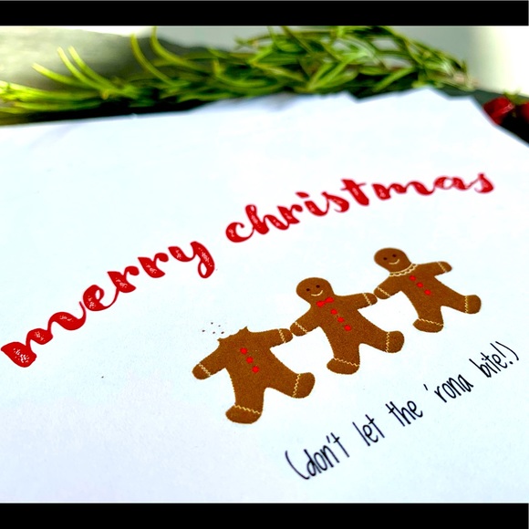 🦄 Covid Christmas cards — set of 10, handcrafted - Picture 2 of 9